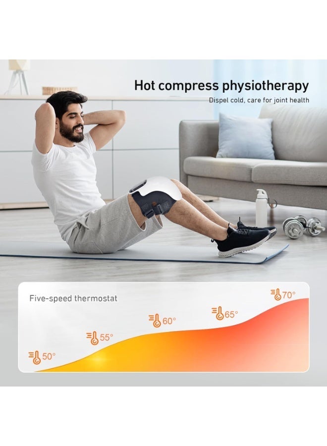 جهاز تدليك ذكي للركبة بثلاثة اوضاع تسخين شاشة LED تعمل باللمس وشحن واجهة من النوع C، ضغط حراري بالاشعة تحت الحمراء والالياف الكربونية لتخفيف إجهاد الركبة والالم - Image 3